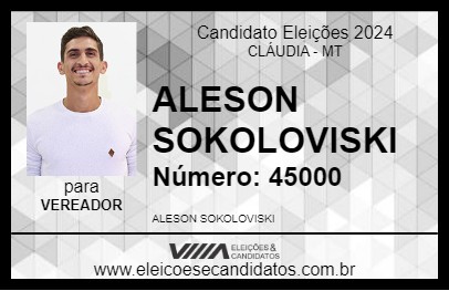 Candidato ALESON SOKOLOVISKI 2024 - CLÁUDIA - Eleições