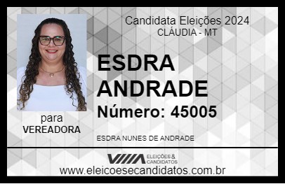 Candidato ESDRA ANDRADE 2024 - CLÁUDIA - Eleições