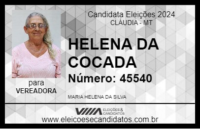 Candidato HELENA DA COCADA 2024 - CLÁUDIA - Eleições