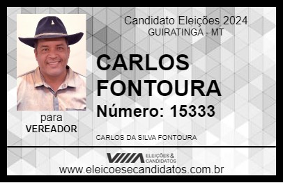 Candidato CARLOS FONTOURA 2024 - GUIRATINGA - Eleições