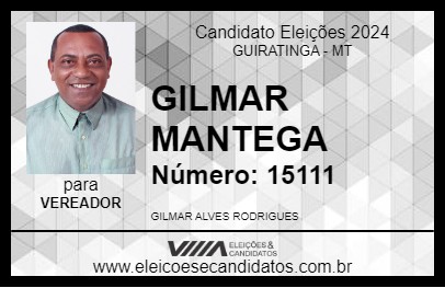 Candidato GILMAR MANTEGA 2024 - GUIRATINGA - Eleições