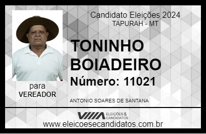 Candidato TONINHO BOIADEIRO 2024 - TAPURAH - Eleições