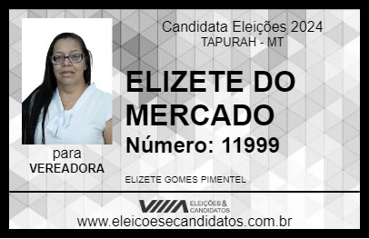 Candidato ELIZETE DO MERCADO 2024 - TAPURAH - Eleições