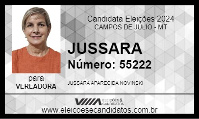 Candidato JUSSARA 2024 - CAMPOS DE JÚLIO - Eleições