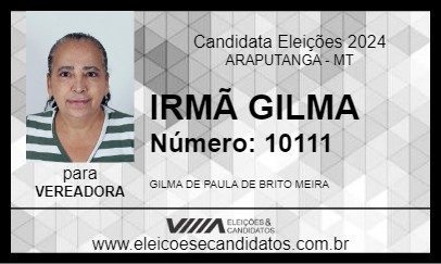 Candidato IRMÃ GILMA 2024 - ARAPUTANGA - Eleições