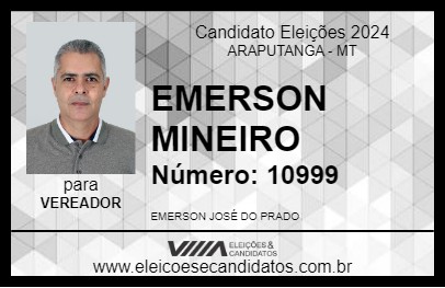 Candidato EMERSON MINEIRO 2024 - ARAPUTANGA - Eleições