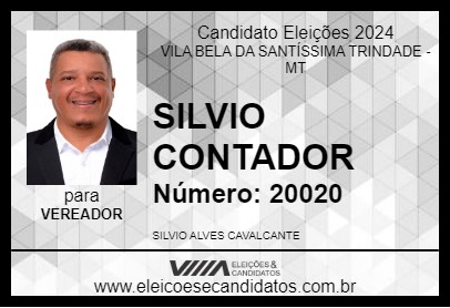 Candidato SILVIO CONTADOR 2024 - VILA BELA DA SANTÍSSIMA TRINDADE - Eleições