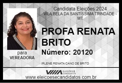 Candidato PROFA RENATA BRITO 2024 - VILA BELA DA SANTÍSSIMA TRINDADE - Eleições