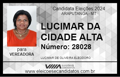 Candidato LUCIMAR DA CIDADE ALTA 2024 - ARAPUTANGA - Eleições