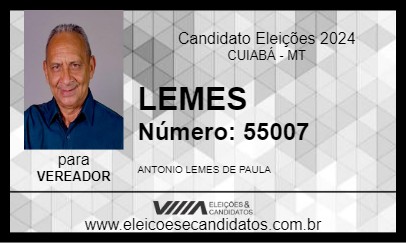 Candidato LEMES 2024 - CUIABÁ - Eleições