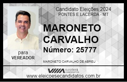 Candidato MARONETO CARVALHO 2024 - PONTES E LACERDA - Eleições