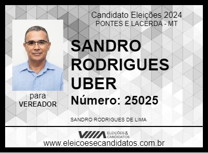 Candidato SANDRO RODRIGUES UBER 2024 - PONTES E LACERDA - Eleições