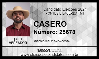 Candidato CASERO 2024 - PONTES E LACERDA - Eleições