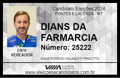 Candidato DIANS DA FARMARCIA 2024 - PONTES E LACERDA - Eleições