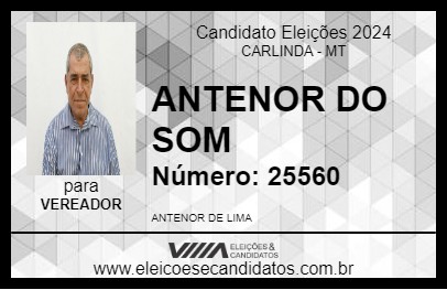 Candidato ANTENOR DO SOM 2024 - CARLINDA - Eleições