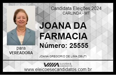 Candidato JOANA DA FARMACIA 2024 - CARLINDA - Eleições