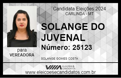 Candidato SOLANGE DO JUVENAL 2024 - CARLINDA - Eleições