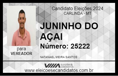 Candidato JUNINHO DO AÇAI 2024 - CARLINDA - Eleições