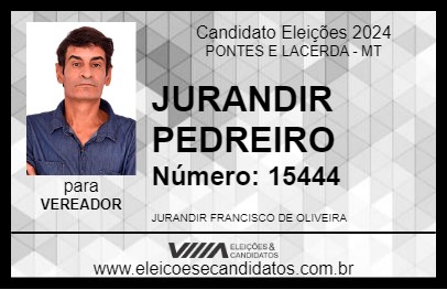 Candidato JURANDIR PEDREIRO 2024 - PONTES E LACERDA - Eleições