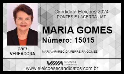 Candidato MARIA GOMES 2024 - PONTES E LACERDA - Eleições