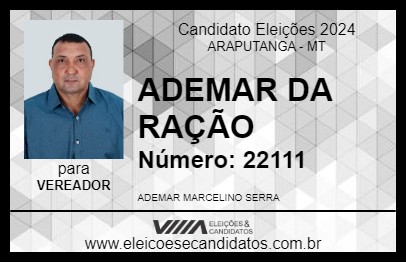 Candidato ADEMAR DA RAÇÃO 2024 - ARAPUTANGA - Eleições