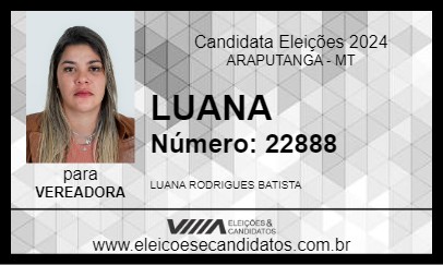 Candidato LUANA 2024 - ARAPUTANGA - Eleições