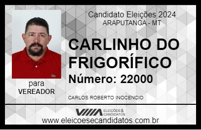 Candidato CARLINHO DO FRIGORÍFICO 2024 - ARAPUTANGA - Eleições