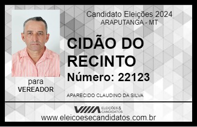 Candidato CIDÃO DO RECINTO 2024 - ARAPUTANGA - Eleições