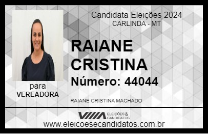 Candidato RAIANE CRISTINA 2024 - CARLINDA - Eleições