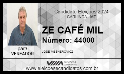 Candidato ZE CAFÉ MIL 2024 - CARLINDA - Eleições