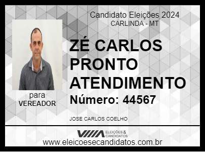 Candidato ZÉ CARLOS PRONTO ATENDIMENTO 2024 - CARLINDA - Eleições