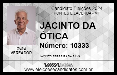 Candidato JACINTO DA ÓTICA 2024 - PONTES E LACERDA - Eleições