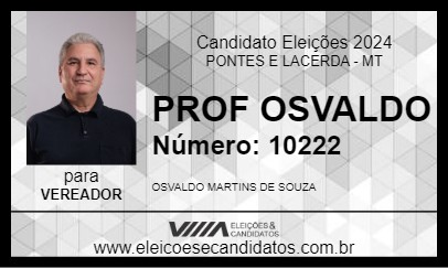 Candidato PROF OSVALDO 2024 - PONTES E LACERDA - Eleições