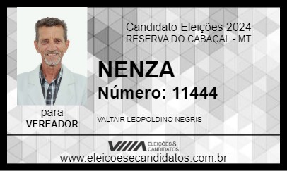 Candidato NENZA 2024 - RESERVA DO CABAÇAL - Eleições