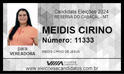 Candidato MEIDIS CIRINO 2024 - RESERVA DO CABAÇAL - Eleições