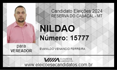 Candidato NILDAO 2024 - RESERVA DO CABAÇAL - Eleições