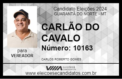 Candidato CARLÃO DO CAVALO 2024 - GUARANTÃ DO NORTE - Eleições