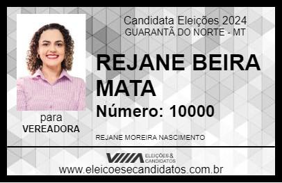 Candidato REJANE BEIRA MATA 2024 - GUARANTÃ DO NORTE - Eleições