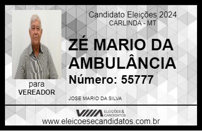 Candidato ZÉ MARIO DA AMBULÂNCIA 2024 - CARLINDA - Eleições