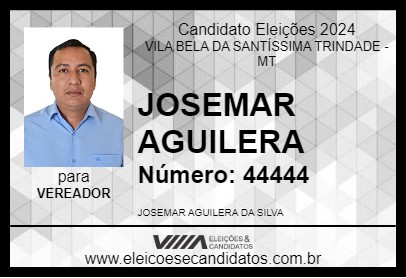 Candidato JOSEMAR AGUILERA 2024 - VILA BELA DA SANTÍSSIMA TRINDADE - Eleições