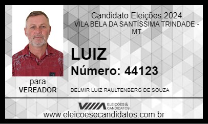 Candidato LUIZ 2024 - VILA BELA DA SANTÍSSIMA TRINDADE - Eleições