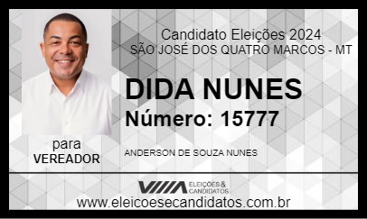 Candidato DIDA NUNES 2024 - SÃO JOSÉ DOS QUATRO MARCOS - Eleições