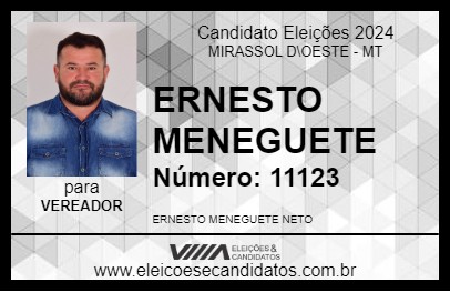 Candidato ERNESTO MENEGUETE 2024 - MIRASSOL D\OESTE - Eleições