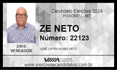 Candidato ZE NETO 2024 - POXORÉU - Eleições