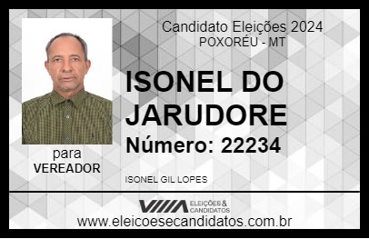 Candidato ISONEL DO JARUDORE 2024 - POXORÉU - Eleições