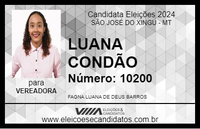 Candidato LUANA CONDÃO 2024 - SÃO JOSÉ DO XINGU - Eleições