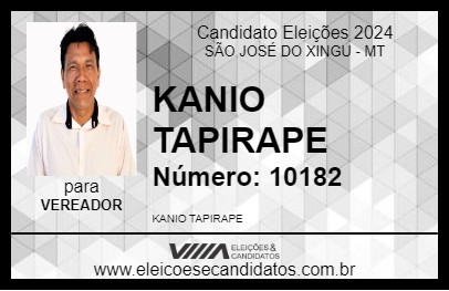 Candidato KANIO TAPIRAPE 2024 - SÃO JOSÉ DO XINGU - Eleições