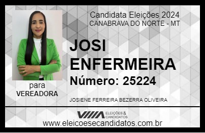 Candidato JOSI ENFERMEIRA 2024 - CANABRAVA DO NORTE - Eleições