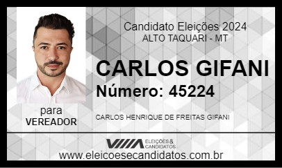 Candidato CARLOS GIFANI 2024 - ALTO TAQUARI - Eleições