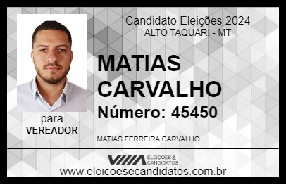 Candidato MATIAS CARVALHO 2024 - ALTO TAQUARI - Eleições